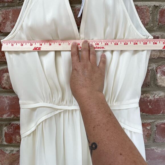 NWT Banana Republic Ivory High Neck Sleeveless Flowy A line Zip Dress Sz-2 Midi - Picture 10 of 10